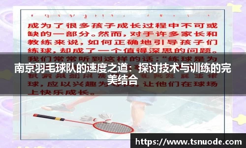 南京羽毛球队的速度之道：探讨技术与训练的完美结合